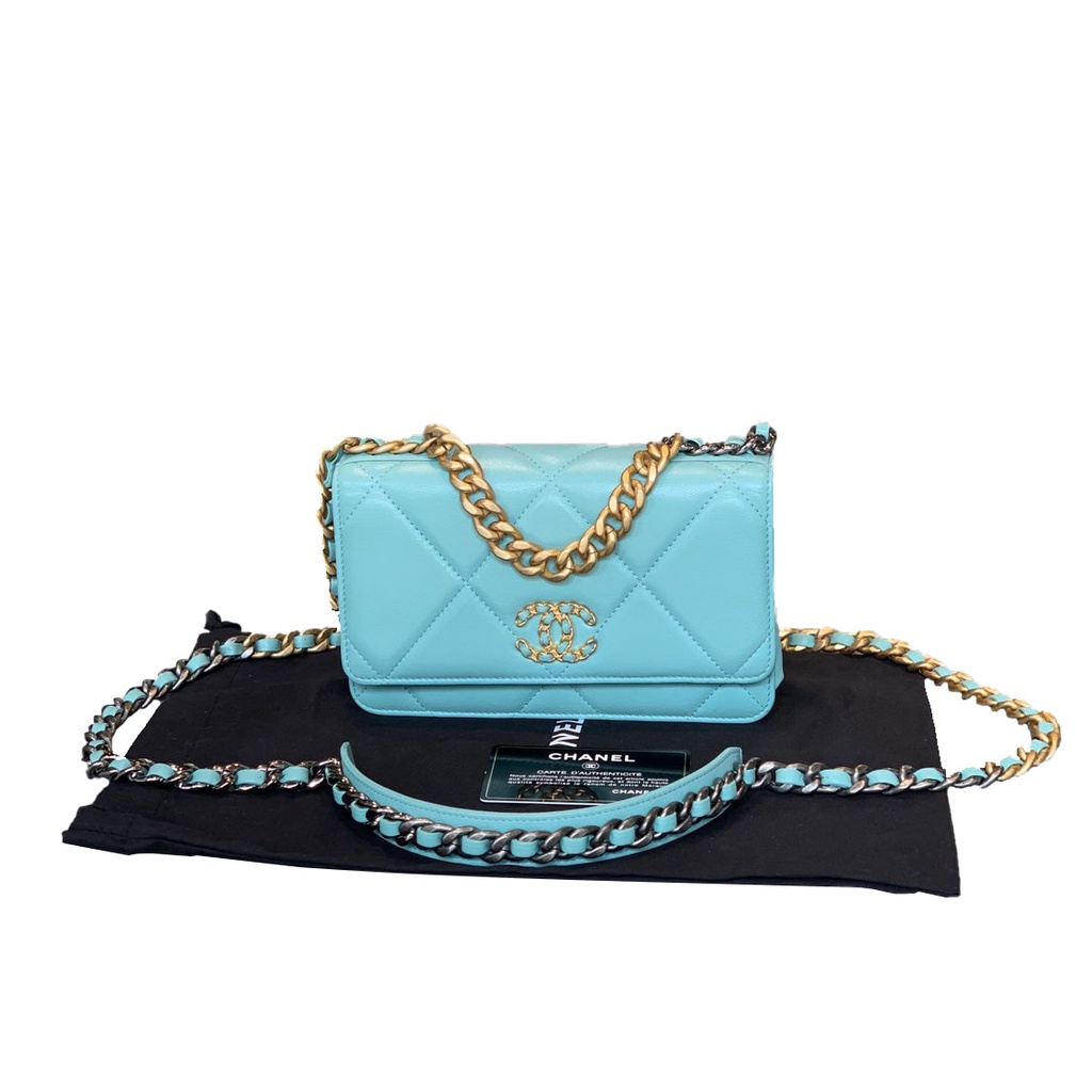 ﹍Chanel CHANEL WOC bog bag กระเป๋าสะพายข้างผู้หญิงสีน้ำเงิน Messenger