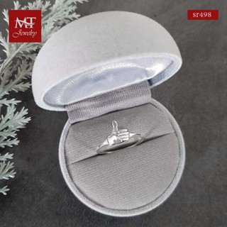 MT แหวนเงินแท้ สัญลักษณ์ รูปนิ้วโป้ง (Thumbs Up) กดไลท์  ไซส์: 51, 56, 57 Solid 925 Sterling Silver Ring (sr498) MT Jewelry มณีธารา