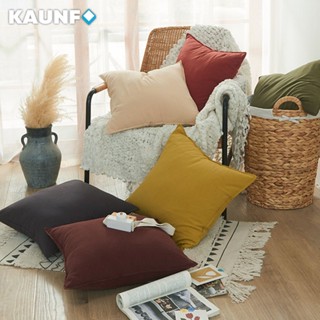 Kaunfo ปลอกหมอนอิง ผ้าฝ้าย สีพื้น สไตล์วินเทจ ซักทําความสะอาดได้ สําหรับตกแต่งโซฟา ห้องนอน