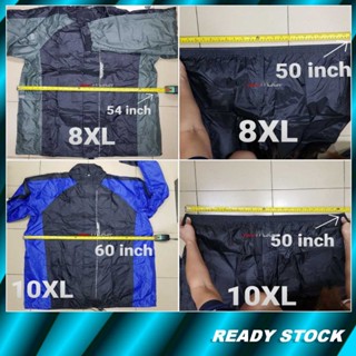 เสื้อกันฝนมอเตอร์ แบบสองชั้น กันน้ํา ขนาดใหญ่ 7XL 8XL 10XL