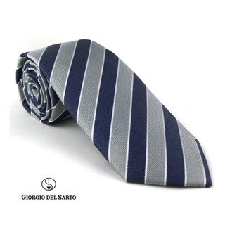 Giorgio Del Sarto Necktie 7.5cm Grey Fabric Texture เนคไทสีเทามีเท็กเจอร์