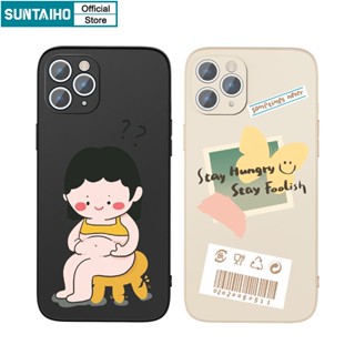 Suntaiho เคสโทรศัพท์มือถือ ซิลิโคนนิ่ม TPU กันกระแทก ลายเด็กผู้หญิงอวบ น่ารัก สําหรับ iPhone 7 8 11 Pro Max 12 13 14 Plus X XS Xr