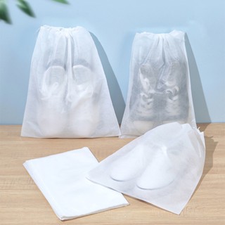 [B_398] 10Pcs/Bag Dustproof Drawstring Shoes Bag Non Woven Practical Dirt-proof Shoes Drying Pouch for Home