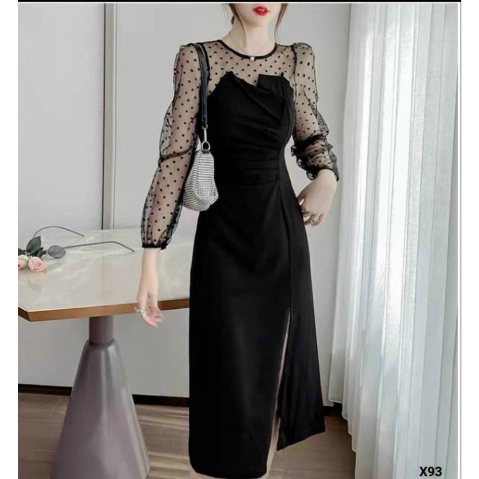 สุดยอดผลิตภัณฑ์ | UMI ตาข่ายชุดกลมคอแขนยาว PORK POINTS EXTREMELY LUXURY SLIT ชุดสามารถสวมใส่ในการทํา