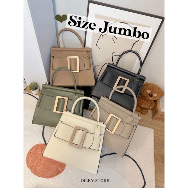 กระเป๋าร้าน oily store สีดำ boy karl jumbo 11 inch อะไหล่โรสโกล