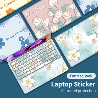 Sticker Suitable for 2023 Macbook Pro14 M1 A2442 Air 13.6 2022 M2 A2681 A2779 A2780 16inch Full body Protection art flowers Laptop Sticker for Macbook Pro Air 13 15 16 Inch A2179 A2251 A1706 A2485 keyboard Cover Skin