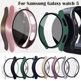 กระจก PC + เคส สําหรับ Samsung Galaxy watch 5 44 มม. 40 มม. ป้องกันหน้าจอ ใส ป้องกันเต็มรูปแบบ สําหรับ Galaxy watch5 กรอบ