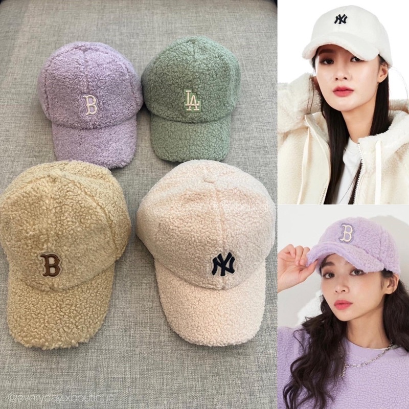 MLB fluffy cap (350฿ฟรีส่ง) หมวกแบรนด์ดัง ดีเทลขนนุ่มนิ่ม โลโก้เป็นงานปักติดทนแน่นนะคะ งานดีมาก valen