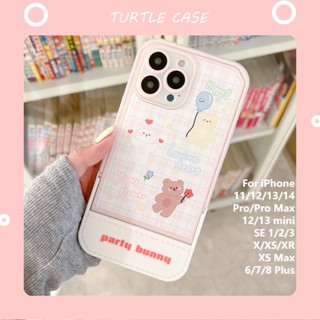 [พร้อมส่ง] ใหม่ เคสโทรศัพท์มือถือ ลายการ์ตูนหมี พร้อมขาตั้ง สําหรับ Apple iPhone 14 13 12 11 promax XS XR xsmax se2020 6 7 8plus mini