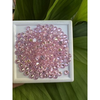 CZ cubic zirconia pink round 1.25mm -100pcs(เพชร CZ)พลอย เพชรรัสเซีย ทรงกลม 1.25 มม (100 เม็ด) สีชมพู BRILLIANT