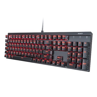 AUKEY KM-G6R คีย์บอร์ดเกมมิ่ง Mechanical Keyboard Red Switch, คีย์บอร์ดมีไฟ Red LED Blacklight Gaming Keyboard รุ่น KM-G6R