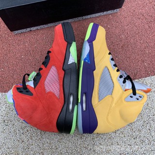 Air Jordan 5 "What The" AJ5 รองเท้าบาสเก็ตบอล สีเหลือง แดง สําหรับผู้ชาย CZ5725-700 HB3T RQ34