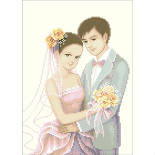 NT-W02 Bride &amp; Groom ชุดปักครอสติชลิขสิทธิ์แท้ ครอสติชไม่พิมพ์ลาย แบรนด์ Nattee