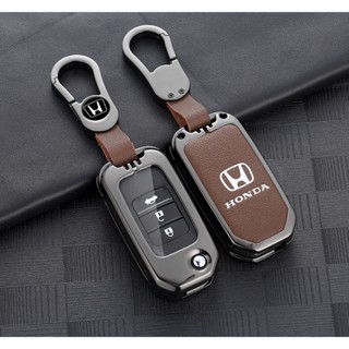 เคสกุญแจรีโมทรถยนต์ แบบหนัง โลหะ สําหรับ Honda Accord Civic City Hybrid Brio BRV CRV HRV XRV Jazz Odyssey 2023