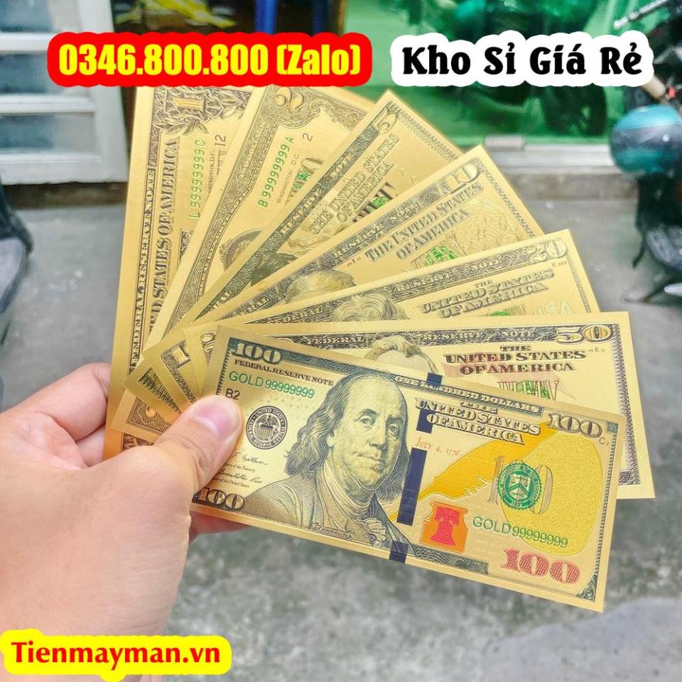 [ขายส่ง คลังสินค้า] ชุดแบงค์ดอลล่า 7 ใบ จาก 1 - 100 เรา เพื่อโชคดี ฮวงจุ้ย วัสดุพลาสติก