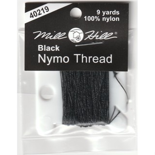 Mill Hill Black Nymo Thread Size D ด้ายไนลอนสำหรับปักลูกปัดสีดำ