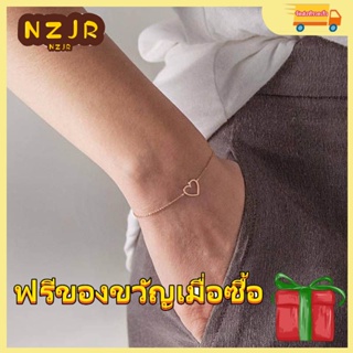 ※NZJR※ สร้อยข้อมือ โลหะผสม จี้รูปหัวใจ แบบรูกลวง เรียบง่าย เครื่องประดับแฟชั่นสตรี