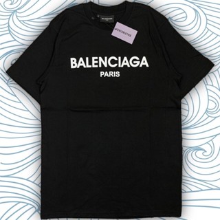 เสื้อ  เสื้อยืดพิมพ์ลายโลโก้ BALENCIAGA พรีเมี่ยมสีดํา 2021