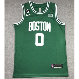 ใหม่ Boston Celtics สําหรับผู้ชาย 2023 #เสื้อกีฬาบาสเก็ตบอล ปักลาย 0 Jayson Tatum สีเขียว