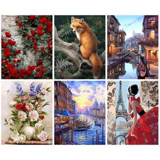 Ruopoty ภาพวาดสีน้ํามัน ตามตัวเลข รูปเมืองเวนิส ขนาด 60x75 ซม. 50x65 ซม. 40x50 ซม. สําหรับผู้ใหญ่ ใช้ในบ้าน DIY