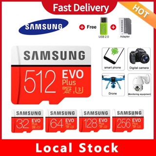 การ์ดหน่วยความจํา Samsung Evo Plus 32GB 128GB 64GB 256GB 512GB Micro SDXC C10 U3 95MB/s