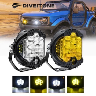 DIVEITONE 5/7 นิ้ว ไฟหน้า LED แถบไฟทำงานเฉพาะจุดไฟตัดหมอกคอมโบออฟโร้ดขับรถ 4x4 SUV สำหรับรถจี๊ป FORD LandRover