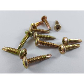 สกรูปลายสว่าน SELF DRILLING SCREW หัวกลม(PSD) ชุบรุ้ง