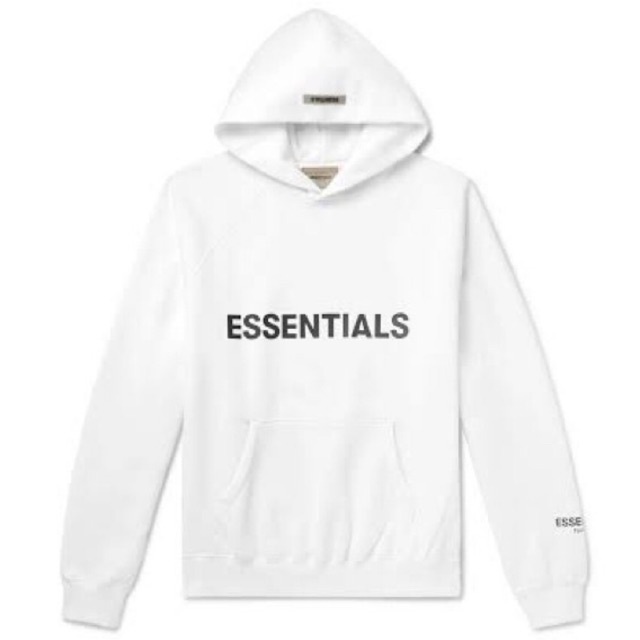 ใหม่พร้อมส่ง ของแท้ Essentials Fear Of God 3D Applique Logo White Hoodie