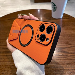 【Retractable stand/Orange】เคส compatible with iPhone x xr xs max 11 12 13 14 Pro Max case leather case