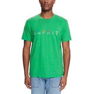 ESPRIT Mens Jersey T-shirt with an embroidered logo