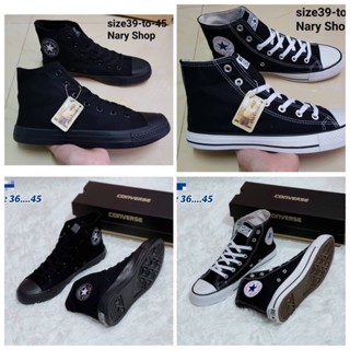 🛒🥾converse (หุ้มข้อ)ดำ/ดำล้วน🛍sz.36_45
