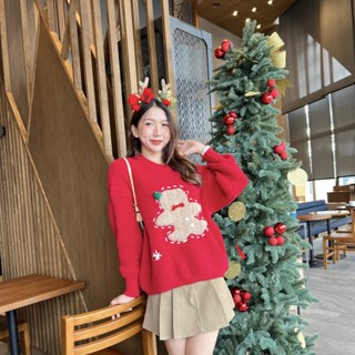 #577เสื้อไหมพรมสีแดงใส่ต้อนรับคริสต์มาส🎄🧣🧤