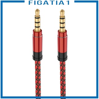 [figatia1] สายเคเบิ้ลถัก สีแดง เป็น Aux 3.5 มม. 5 ฟุต สําหรับโทรศัพท์ แท็บเล็ต