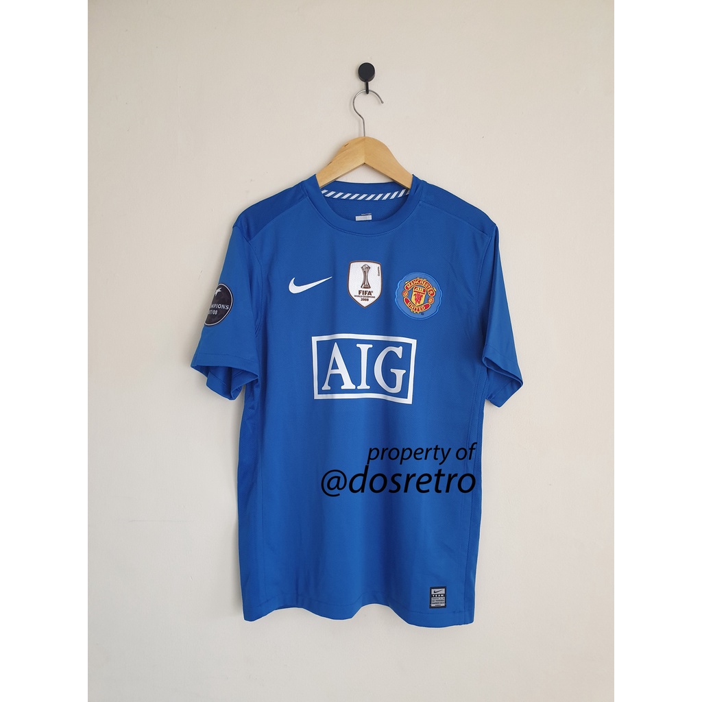 เสื้อกีฬาแขนสั้น ลายทีม Manchester United Away 2007 2008 RONALDO สไตล์เรโทร