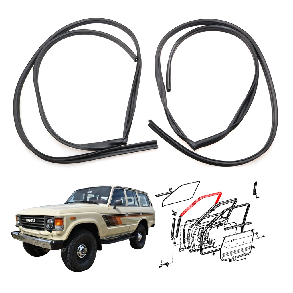 สักหลาดร่องกระจกประตูหน้า ช่วงบน 1คู่ โตโยต้า แลนด์ครุยเซอร์ J60 BJ61 FJ60 FJ62 HJ60 Toyota Land Cru