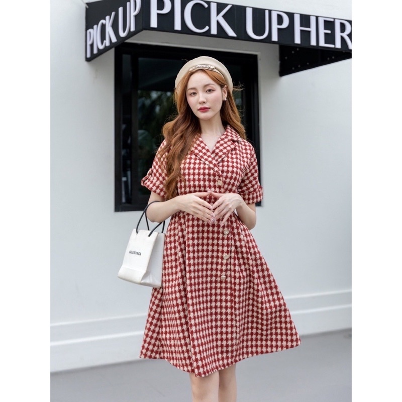 🧸New Arrival🍎 Joobs studio #JBS1064  Winter Ivy Dress Red size L