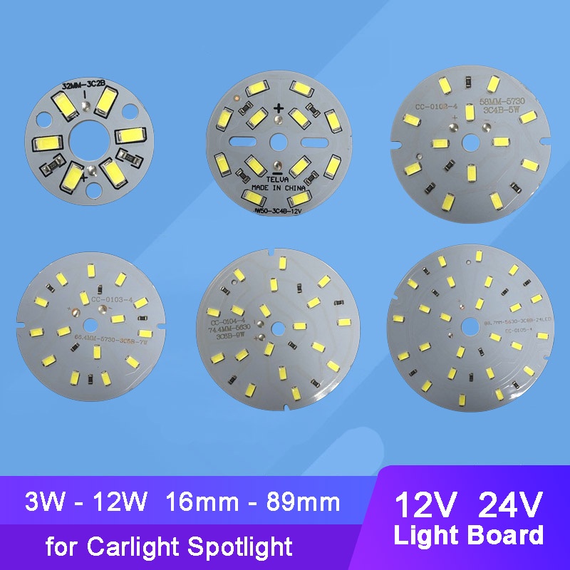 2 ชิ้น 12V 24V LED สีขาวอบอุ่น 4000K โคมไฟ หลอดไฟ บอร์ด แหล่งกําเนิดแสง ทรงกลม