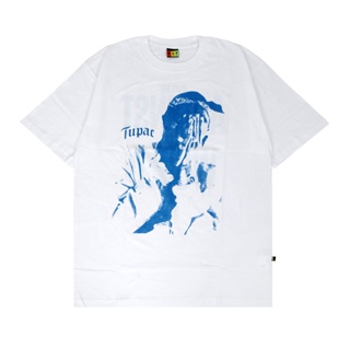 เสื้อยืด ลาย TUPAC BLUE สีขาว