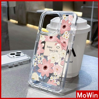 Mowin - เข้ากันได้สำหรับ เคสไอโฟน เคสไอโฟน11 เคส iphone 11 สำหรับ iPhone 14 Pro Max เคส iPhone HD เคสใสอะคริลิคเคสแข็งชุบปุ่มกันกระแทกภาพวาดสีน้ำมันดอกไม้เข้ากันได้กับ iPhone 11 12 13 Pro Max 7Plus XR