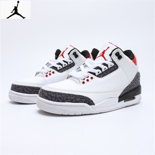 Wruh ของแท้ 100% n_ike Air Jordan 3 Retro og AJ3 รองเท้าบาสเก็ตบอล ทนต่อการขัดถู สําหรับผู้ชาย และผู้หญิง ไซซ์ 36-46