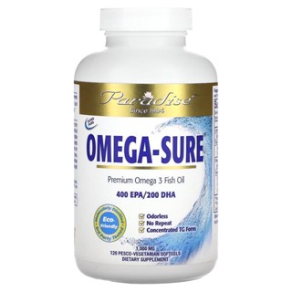 Paradise Herbs, Omega-Sure, Premium Omega 3 Fish Oil, 1,000 mg, 120 Pesco-Vegetarian Softgels