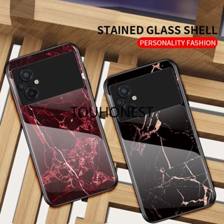 เคส Xiaomi Poco M5 เคส Xiaomi Poco X3 NFC เคส Xiaomi Poco X4 GT เคส Xiaomi Poco F3 Poco F4 Case Xiaomi Poco C40 Case Xiaomi Poco X3 Pro Case Xiaomi 12 Lite Luxury Marble Grain Hard Tempered Glass Protective Back Cover Phone Case โทรศัพท์มือถือกระจกนิรภัย