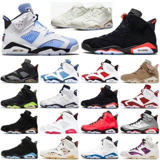 Air jordan 6 รองเท้าบาสเก็ตบอลไฟฟ้า อินฟราเรด ลายดอกไม้ สีเขียวกากี สไตล์อังกฤษ