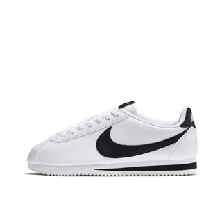 【 ของแท้100%】Nike Classic Cortez Leather black/white สินค้าถ่ายจากงานจริง รองเท้าผ้าใบ รองเท้า รองเท้าวิ่ง รองเท้า nike