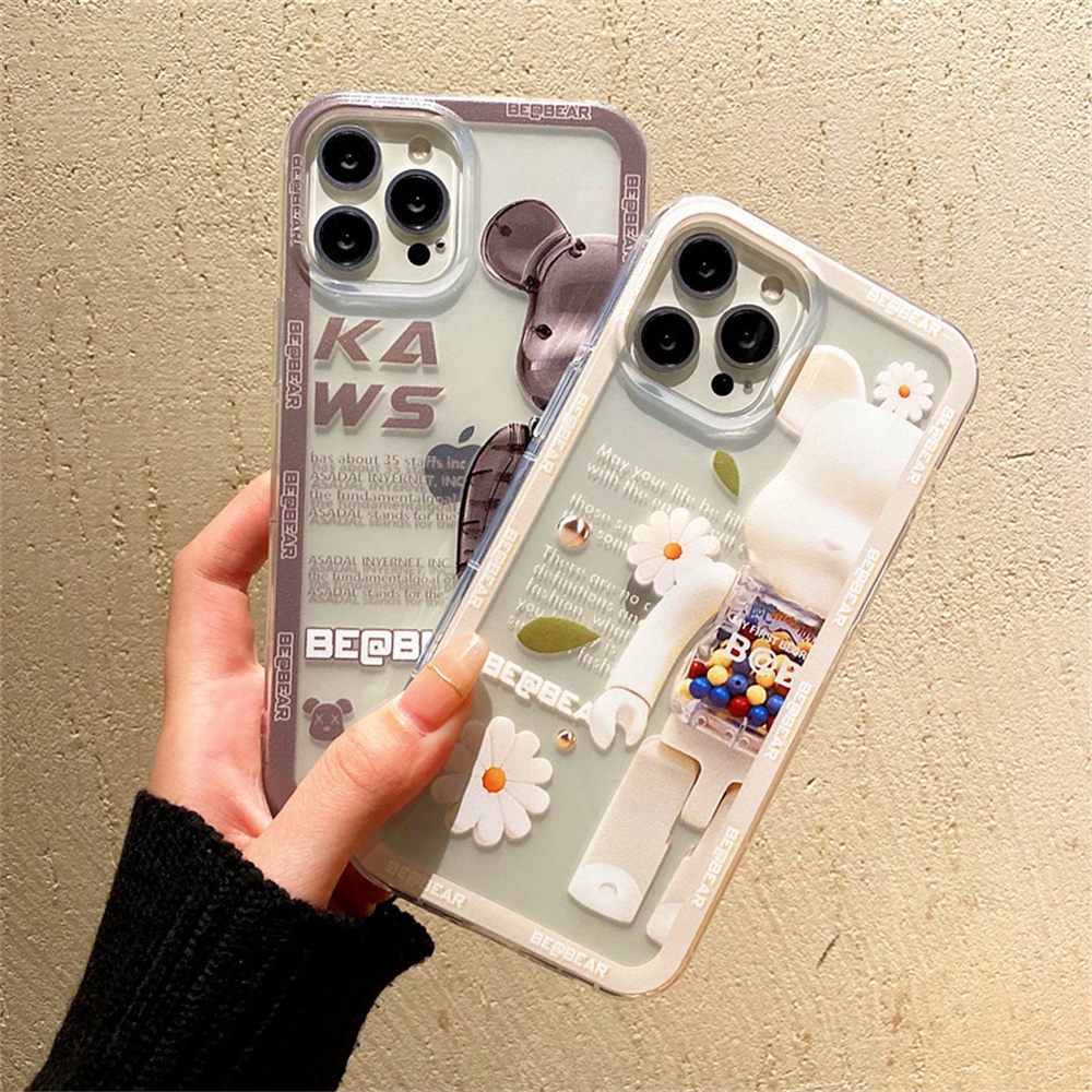 Fashion Kaws Bear Phone Casing For Huawei Y9s Y9 Prime 2019 Y7A Y9A Nova 7i 7SE 7 6SE 5T 4e P40 P30 Pro Honor 8X X8 5G Case Soft Silicone Back Cover