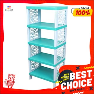 5-TIER ชั้นวางของ 5 ชั้น MODERN FLOWER SH05 55X38X132 ซม. สีเขียว5-TIER SHELVING UNIT MODERN FLOWER SH05 55X38X132CM GR