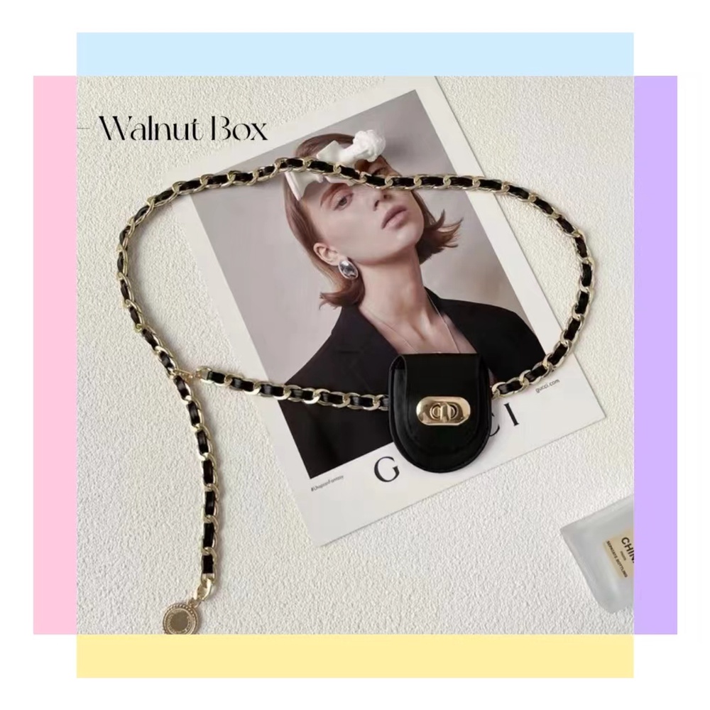 กระเป๋าคาดเอว สายโซ่โลหะ ขนาดเล็ก ระดับไฮเอนด์ สไตล์เรโทร สําหรับตกแต่งกระเป๋า กางเกงยีน