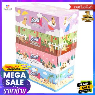 ผ้าอ้อม ทิชชู่เปียก สก๊อตต์ กระดาษเช็ดหน้า 115 แผ่น แพ็ค 4 Scott Facial Tissue 115 Sheets Pack 4ทิชชู่เปียก