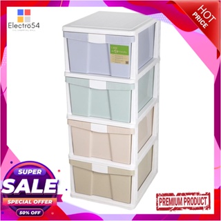 4-TIER ตู้ลิ้นชัก 4 ชั้น STACKO FRIENDLY 40x50x104 ซม. หลากสี4-TIER DRAWER UNIT STACKO FRIENDLY 40X50X104CM MULTICOLORED