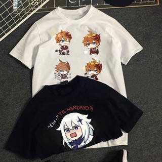 New Game Genshin Impact Graphic T Shirts Japanese Style Kawaii Anime Tops Woman Oversized Casual Streetwear Camiset_03